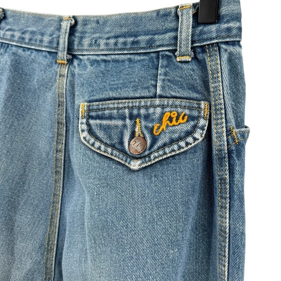 Vintage 70s Chic High Waisted Wide Leg Trouser Jeans 100% Cotton USA | 25" x 32" - Picture 10 of 15